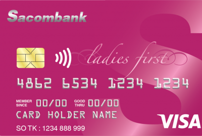 thẻ tín dụng quốc tế Sacombank Visa Ladies First dành riêng phái đẹp